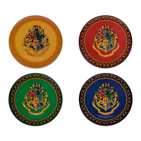Juego de platos Silver Buffalo Harry Potter con el escudo de Hogwarts x4