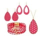 thumbnail image 4 of Conjunto de joyas para mujer de San Valentín, collar, pendientes, pulsera multicapa Rojo, 4 of 9