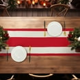 thumbnail image 3 of DriftAway Red White Striped Table Runner Linen Farmhouse Table Runner for Fall Thanksgiving Christmas Holidays Seasonal Kitchen Dining Table Decoration for Indoor Outdoor Home Party 13 x 72 Inch, 3 of 8