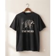 thumbnail image 3 of Stay Weird Funny Raccoon Meme Graphic Tee Unisex Tank Top Comfort Colors T-Shirt, 3 of 5