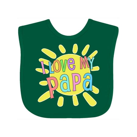 

Inktastic I Love My Papa- Sun and Rainbow Letters Gift Baby Boy or Baby Girl Bib