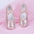 thumbnail image 2 of ZACPNCV Ballet Shoes for Toddler Girls Cute Bow Canvas Dance Slippers Soft Stretch Split Sole No-Tie Yoga Gymnastics Shoes Pink, 2 of 9