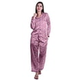 thumbnail image 1 of Moomaya Long Sleeve Shorts Pajama Set For Women Satin Button Pajamas For Women, 1 of 6