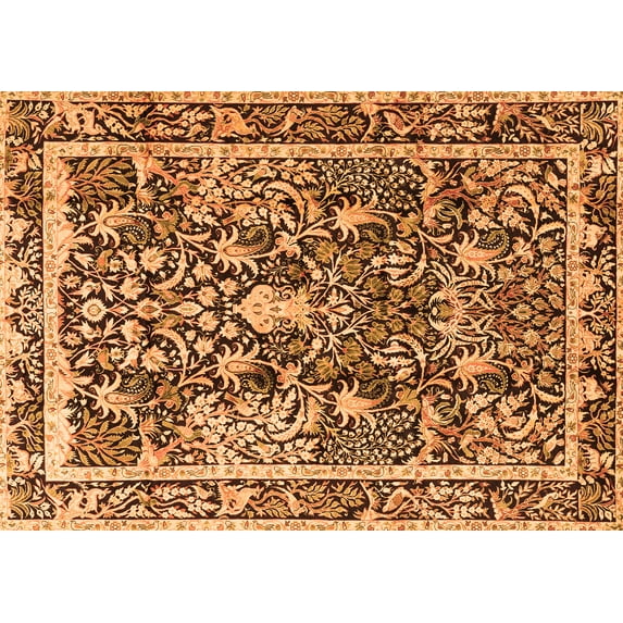 Ahgly Company Indoor Rectangle Animal Orange Traditional Area Rugs, 2' x 3'