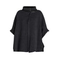 thumbnail image 2 of Time and Tru Women's Knit Fashion Cover-Up Ruana, Black, Size S/M, 2 of 5