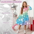 thumbnail image 5 of FKELYI Rainbow Love Print Ruffle Twirly Dress for Girl Long Sleeve Crew Neck Casual Dress for Party Holiday Spring Fall Playwear for 3-14 Y Girls, 7-8 Y, 5 of 6