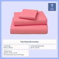 thumbnail image 3 of Mainstays Kids Microfiber Bed Sheet Set, Twin, Pink, 3 Pieces, 3 of 10