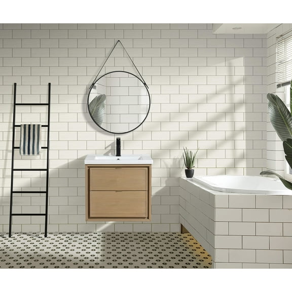 Hermosa 24" Floating Bathroom Vanity Oak