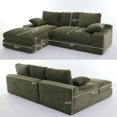 thumbnail image 2 of 98.4"x68.9" Modular Sectional Sofa Couch, Modern Upholstered Sleeper Sofa, 2pcs Free Combination Sofa Set for Living Room Bedroom, Green, 2 of 6