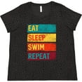 thumbnail image 3 of Inktastic Swimming Eat Sleep Swim Repeat Women's Plus Size T-Shirt, 3 of 5