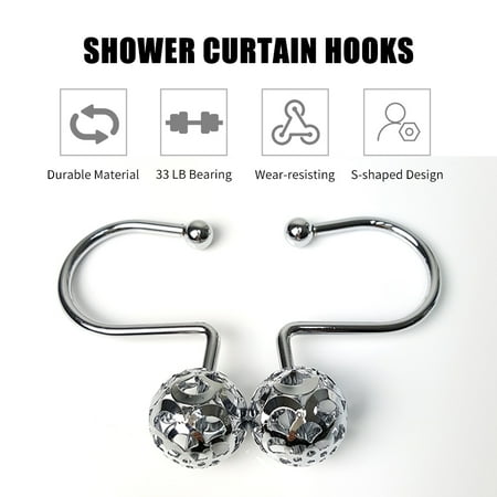 Shower Curtain Hooks Decorative Bath Curtains Hooks Rings