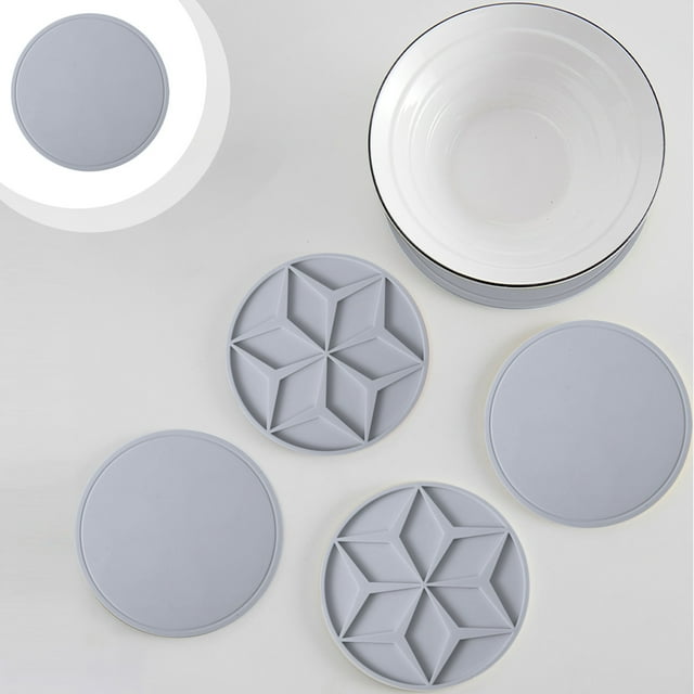 TIMIFIS Insulation Pads Food Grade Round Silica Gel Placemat Thick Against Scalding Pot Mat Multi-Function Cup Mat Heat Insulation Bowl Mat Table Mat Tableware Drains Mat Kitchen Gadgets