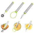 thumbnail image 3 of SAYFUT 3-in-1 Stainless Steel Scoop Set, Melon Baller Scoop Fruit Spoon Dessert Engraving Flower Carving Knife Fruit Vegetable Tools, 3 of 5