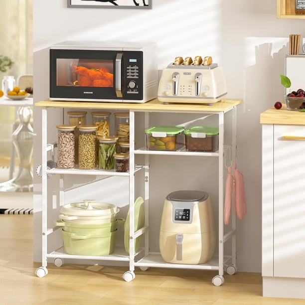Carro de Cocina con Ruedas TresNio Organizador de Almacenamiento 89x36x82 cm