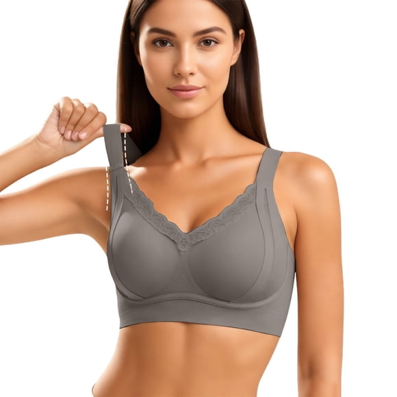 Soft Jelly Support Wireless Bra for Everyday Comfort with Seamless Design and Wide Side Bands for Lift