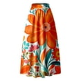 thumbnail image 3 of Awdneio Women Floral Maxi Skirt A Line Swing Vintage High Waisted Party Holiday Beach Skirt, 3 of 3