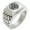 Silver, variant on Stainless Steel Triskelion Odin's Horn Knot Viking Geometric Pattern Step-Down Biker Style Polished Ring
