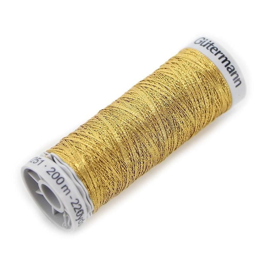 Gütermann Dekor Metallic Thread – 200 m Spool, Machine‑Washable, 200 m / 219 yds