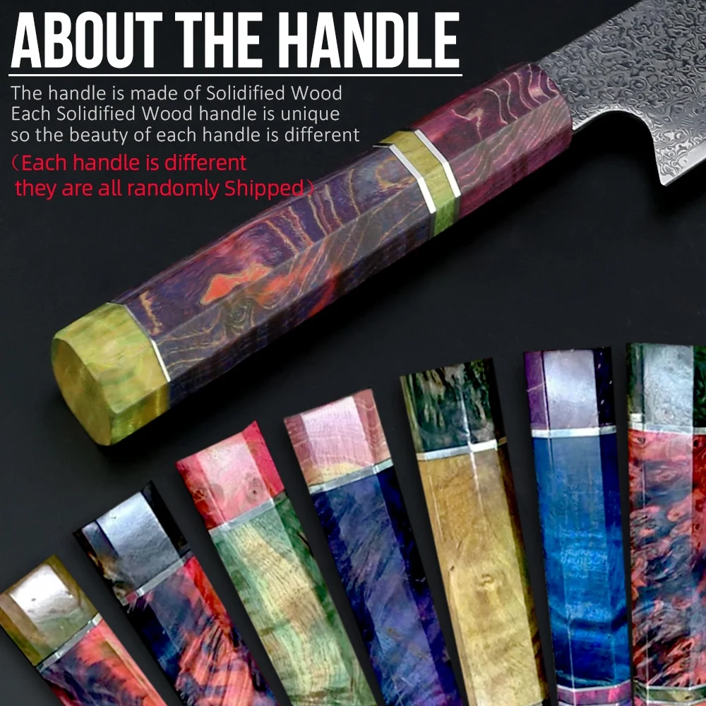 Damascus Knife 8 inch Kiritsuke Kitchen Chef Japanese Knife 67Layers VG10 High Carbon Stainless Steel Knives Razor Sharp