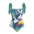 thumbnail image 2 of Swimsuit with Matching Cover Up Set,Women Floral Print Beach Swimsuit Tropical Bikini Swimwear Cover up Wrap Skirt Summer Holiday Outfit Bathing Suit, 2 of 3