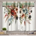 thumbnail image 6 of Ambesonne Floral Art Valance & Curtain 3 Pcs Set, Tender Flower Huddle Art, 55"x36", Ruby Eggshell Multicolor, 6 of 7