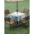 thumbnail image 4 of Outdoor Tablecloth with Umbrella Hole for Patio/Picnic/Party/Camping, Ocean Starfish Waterproof Table Cloth Square Cover Washable, Coastal Weeping Corals Marine Conch Lake Blue (54"x 54"), 4 of 9