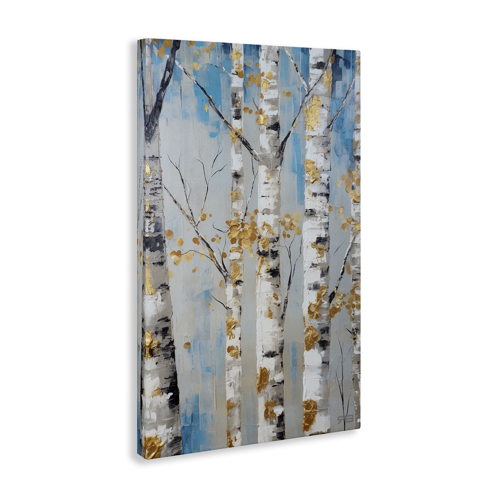 Stupell Industries Birch Trees Foliage Landscape Painting Gallery Wrapped Canvas Art Print Wall Art, 20 x 30