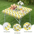 thumbnail image 4 of Yellow Lemon Fruit Slices White Pattern Square Fitted Tablecloth with Elastic Edge,Square Table Cover,Washable Elastic Table Cover for Home Kitchen Party Decor 36"x36", 4 of 6