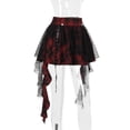 thumbnail image 4 of Retro Dark Grunge Plaid Ball Gown Skirts Gothic Irregular Lace Ribbon Women Mini Cyber Y2K Streetwear Zip E-girl Skirt, 4 of 4