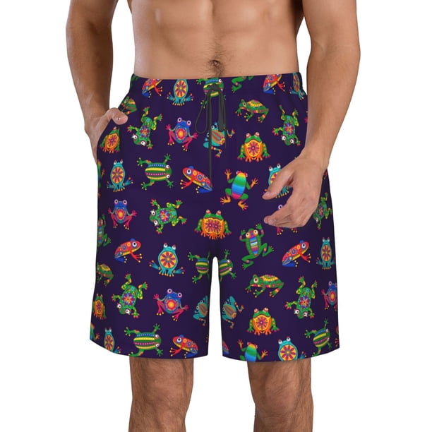 Fotbe Mexican Frogs Trajes de Baño Estampados para Hombre, Shorts de Verano de Secado Rápido, Ropa de Playa, Bañadores-3X-Large
