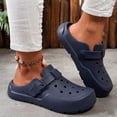 thumbnail image 4 of Rokment Womens Wide Width Clogs Orthopedic Arch Support Garden Shoes Waterproof Non Slip Closed Toe Backless Slippers Comfortable Beach Barefoot Water Sandals Navy Size 8.5, 4 of 7