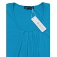 thumbnail image 2 of Doublju Women's Casual Sleeveless Tunics Blouses Chiffon Zipper Tank Tops CYAN M, 2 of 5