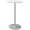 thumbnail image 1 of HOMCOM Glass Bar Table for 2 People, High Pub Table with Steel Base, Clear, 1 of 10
