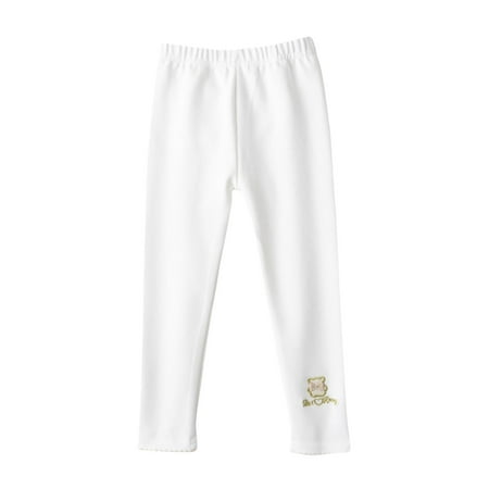 

Odeerbi Toddler Girls Winter Warm Leggings Cotton Stretchy Tights Pants Child s Thermal Cute Printed Baby Botton Long Pants Full Length Pants White