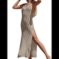 thumbnail image 2 of Vestido de Crochet para Mujer, Sin Mangas, de , con Abertura Caqui Talla Única, 2 of 8