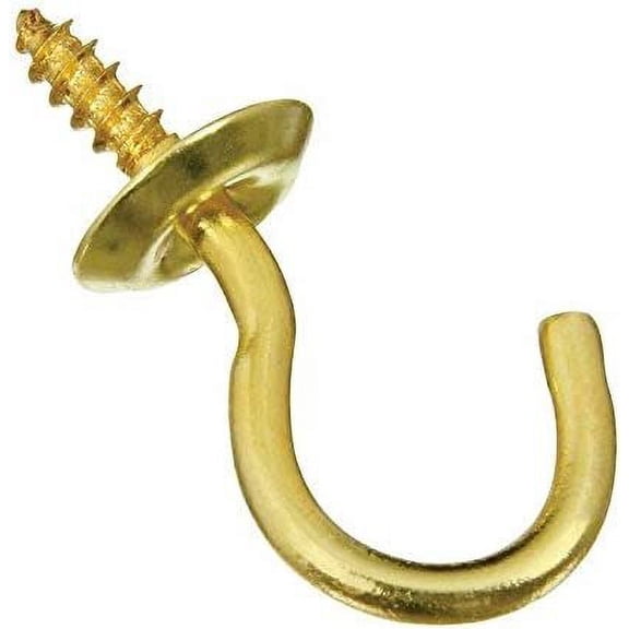 National Hardware Cup Hook Brass - Solid Brass, 3/4 Inch - Set of 3