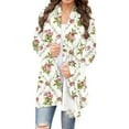 thumbnail image 2 of Cardigan à Manches 3/4 pour Femmes, Cardigan à Manches Longues Imprimé Floral à la Mode, Veste Cardigan, Cardigans pour Femmes en Liquidation, 2 of 6