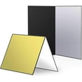 thumbnail image 1 of PCS Photography Cardboard Light Reflector, A3 Size 42x30cm Studio Foldable Light Diffuser Board for Nature, Product, Food Photo Shooting, Gold/Black, 1 of 5