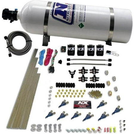 Nitrous Express 8 CYL PIRANHA DIRECT PORT, 4 SOLENOIDS, WITH 10LB BOTTLE (200-500HP JETTING) 80001-15