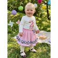 thumbnail image 5 of RUINIXCW Toddler Girl Birthday Outfit Long Sleeve T-Shirt and Layered Tulle Skirt, 5 of 9