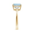 thumbnail image 3 of ANGARA Natural Cushion 2.7 ct Aquamarine & Diamond 3 Stone Engagement Ring in 14K Yellow Gold for Women (Size-9mm) | March Birthstone, Anniversary, Jewelry Gift for Women | Natural Aquamarine Ring, 3 of 10