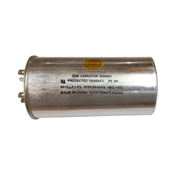 Dual Run Capacitor, Round, 80   5 Mfd., 370 Volt, CD80 5X370R