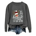 thumbnail image 1 of Wyzesi Chandails à Col Rond pour Femmes Overdchristmas Chandails à Manches Longues Oversize pour Femmes Chandails à Col Rond Imprimés de Lettres Légers et Amples Blouse Haut, 1 of 5