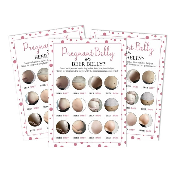 Inkdotpot Baby Belly Or Beer Belly Game Baby Shower Game Cards Party Supplies Activity Cards Baby Shower Gender Neutral Games Its A Boy Or Girl