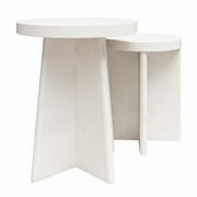 Ameriwood Home Liam End Tables, Set of 2, Faux Plaster