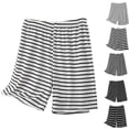 thumbnail image 5 of POIUYTR Plus Size Women Summer Pajama Shorts Casual Wide Leg Elastic Waist Pj Shorts Loose Striped Short Pants, 5 of 6