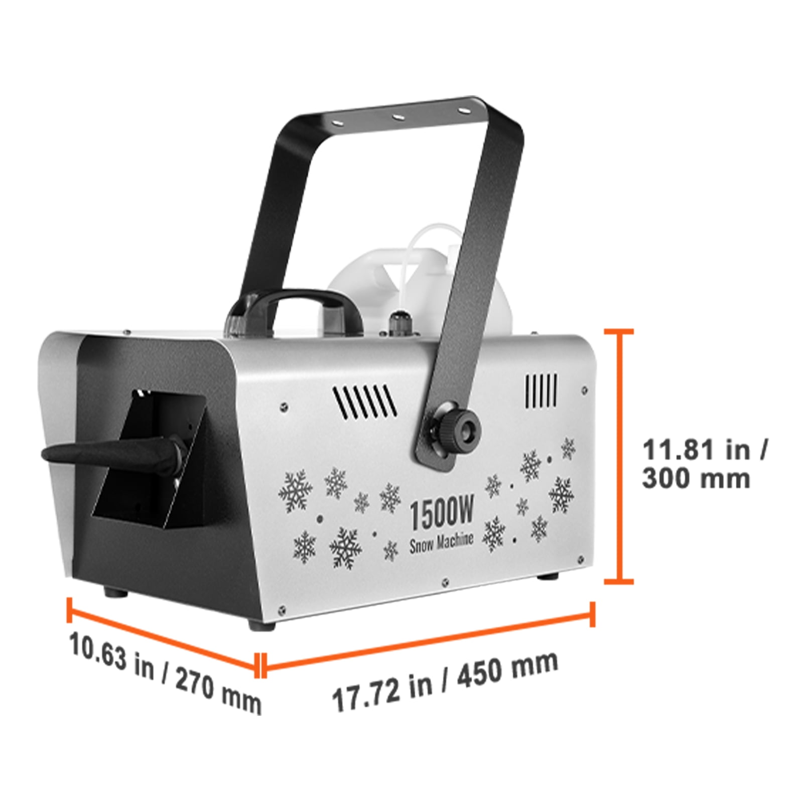 VEVOR Snow Machine, 1500W Snow Maker Machine with 2 Remotes Control and 5L Large Capacity Water Tank, High Output Snowflake Maker Stage Snow Effect for Christmas, Halloween, Wedding, DJ Parties