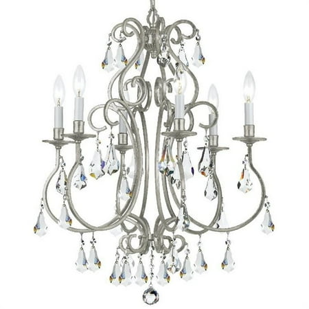 

Six Light Chandelier in Traditional and Contemporary Style 21.5 inches Wide By 27 inches High-Hand Cut Crystal Type-Olde Silver Finish Bailey Street