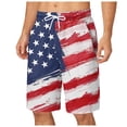 thumbnail image 3 of LIIPEE Men Shorts Casual Independence Day Printed Knee Length Shorts Summer Lace Up Loose Fit Male Shorts Comfortable Soft Breathable Daily Shorts,Blue17336,XXL, 3 of 5