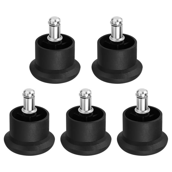 Black Chair Caster Wheels for Chairs with PU Material and Standard Height for Office and Home Use 5 Pieces